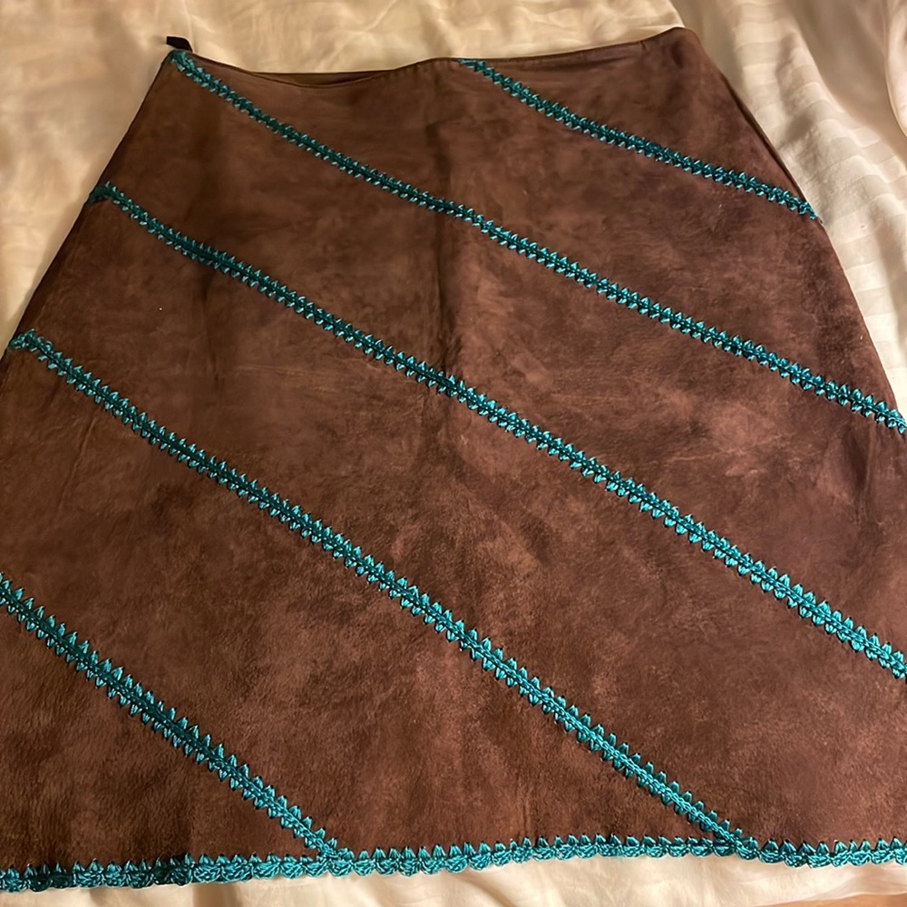 Brown suede leather skirt from Ann taylor